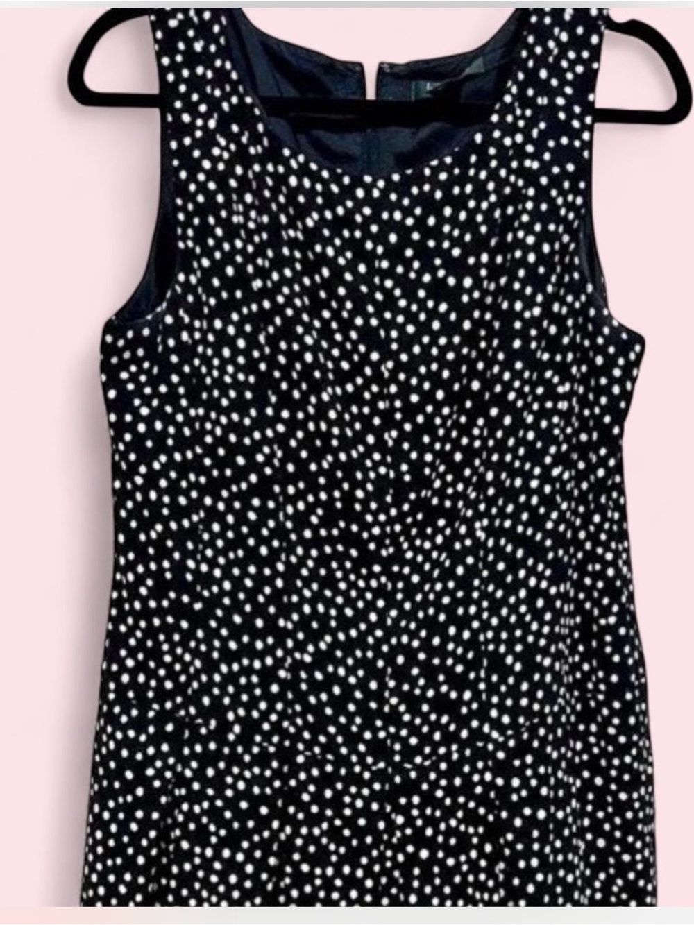 Lauren Ralph Lauren Black and White Polka Dot Midi Skirt with Contrast Hem XL/14